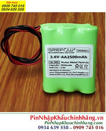 Pin sạc 3.6v-AA2500mAh, Pin sạc NiMh 3.6v-AA2500mAh, Pin sạc GREPOW 3.6v-AA2500mAh chính hãng